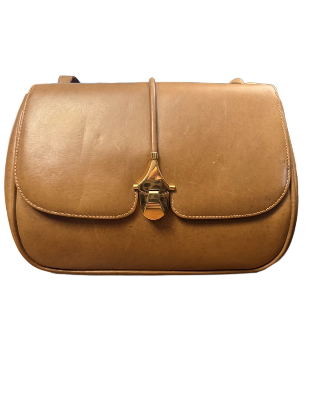 Authentic Vintage Gucci Tondo 22 Tan Calfskin Shoulder Bag W/ Coa